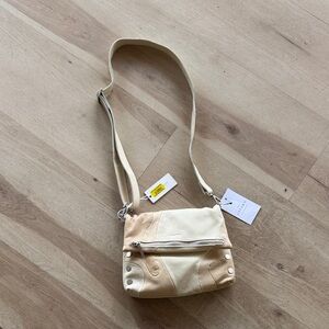 Neutral Two-Tone Cream & Beige Crossbody Bag - Casual Everyday Carry